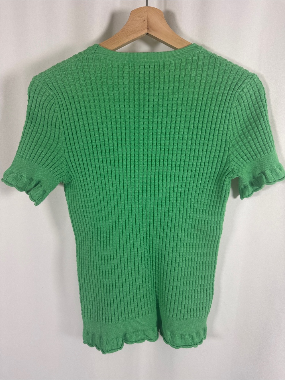 Philosophy Bright Green Ribbed Short Sleeve Knit Top - Picture 2 of 3